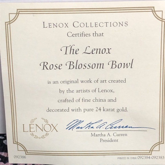 LENOX NIB Rose Blossom Bowl 4.5" Fine Bone China Pure 24K Gold COA Collectible - Picture 3 of 11